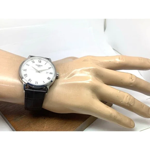 Tissot Men's Watch T1294101601300 Swiss Quartz White Dial Brown Leather 42mm - Picture 5 of 14